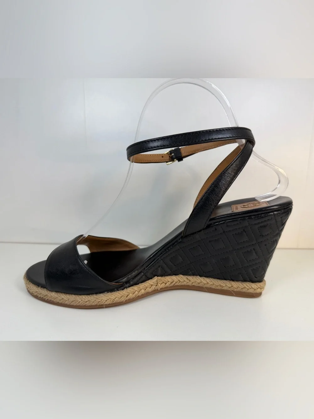 Tory Burch Black Ankle-Strap Wedge Sandals